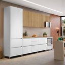 Ver imagem 1 de Cozinha Modulada 7 Peças 9 Portas 8 Gavetas Ripado Nichos Forno e Micro Ondas Rainha 100 Mdf
