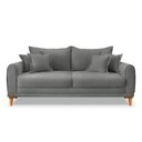 Ver imagem 3 de Sofá Living 2 Lugares 1,80m Livia Veludo Dourado Pés de Madeira - Pallazio
