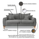 Ver imagem 7 de Sofá Living 2 Lugares 1,80m Livia Veludo Dourado Pés de Madeira - Pallazio
