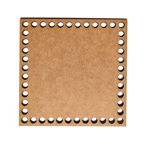 Kit 10 Base Quadrada 15x15 Cm Mdf para Cesto Crochê Fio de Malha