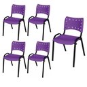 Ver imagem 1 de Cadeira Iso Base Preto Igreja, Escola, Escritório - Violeta Kit 5 Peças
