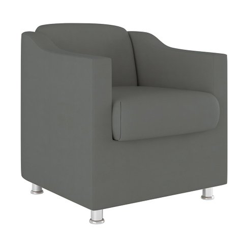Poltrona Decorativa Tilla Consultório Recepção Sala Suede Cor:Cinza