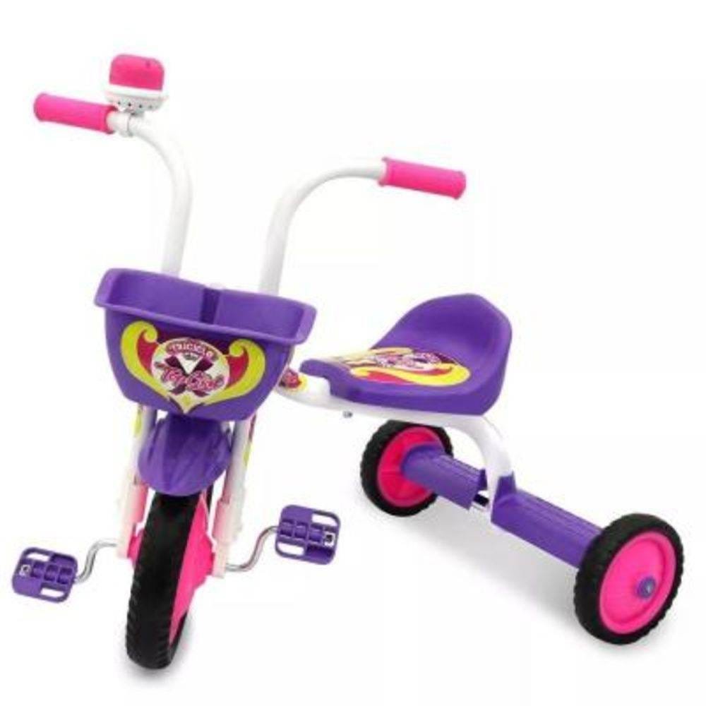 Triciclo Infantil Ultra Top Girl Branco E Roxo - Pro Tork - 1