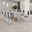 Ver imagem 1 de Conjunto Sala de Jantar com 8 Cadeiras Lara Branco/Preto