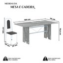 Ver imagem 3 de Conjunto Sala de Jantar com 8 Cadeiras Lara Branco/Preto