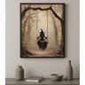 Quadro Decorativo Fotografia Bruxa no Balanço 45x34cm:moldura Preta - 1