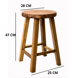 Banqueta Baixa Marcenaria Real em Madeira Cor Imbuia - 2