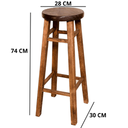 Banqueta Alta Marcenaria Real Em Madeira Cor Imbúia - 2 Banqueta Alta Marcenaria Real Em Madeira Cor Imbúia - 2