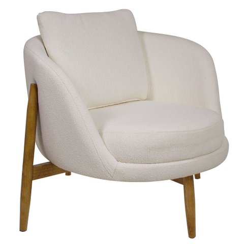 Poltrona Decorativa Austin Bouclé Off White - Nexta Casa