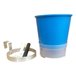 Kit Com 3 Vasos Autoirrigáveis Azul + 3 Suportes Em Alumínio Natural - 1