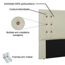 Ver imagem 3 de Cabeceira Gênova Para Cama Box Solteiro 90cm Corino Bege