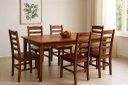Ver imagem 1 de Conjunto de Mesa Verniz com 6 Cadeiras
