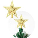 Ver imagem 1 de Ponteira Estrela Vazada para Árvore de Natal Dourada de 19cm