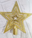 Ver imagem 2 de Ponteira Estrela Vazada para Árvore de Natal Dourada de 19cm