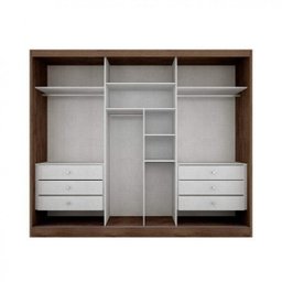 Guarda-Roupa Casal com Espelho 3 Portas 6 Gavetas Natus - 8 Guarda-Roupa Casal com Espelho 3 Portas 6 Gavetas Natus - 8