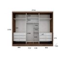 Ver imagem 5 de Guarda-Roupa Casal com Espelho 3 Portas 6 Gavetas Natus