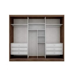 Guarda-Roupa Casal com Espelho 3 Portas 6 Gavetas Natus - 8 Guarda-Roupa Casal com Espelho 3 Portas 6 Gavetas Natus - 8