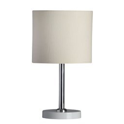 abajur evita poptem aluminio branco total 30cm moderno cabeceira quarto sala - 1