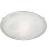 Plafon Vidro Murano Tipo Alabastro-1 Luz-Ø25cm-Vidro Branco-Garra Branca - 1