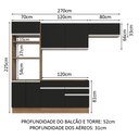 Ver imagem 4 de Armário de Cozinha Completa 270cm Rustic/Preto Glamy Madesa 15