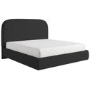 Ver imagem 2 de Cama Casal Flutuante com Cabeceira 140cm Aura W01 Bouclê Preto - Lyam Decor