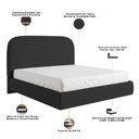 Ver imagem 5 de Cama Casal Flutuante com Cabeceira 140cm Aura W01 Bouclê Preto - Lyam Decor