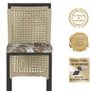 Ver imagem 3 de Mesa Bistrô e 4 Banquetas Roma Preta Corda Náutica Estofado 6 Trama Original