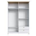 Ver imagem 5 de Guarda-Roupa 4 Portas e 2 Gavetas Americano Branco/Gelo/Ipê