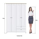 Ver imagem 6 de Guarda-Roupa 4 Portas e 2 Gavetas Americano Branco/Gelo/Ipê