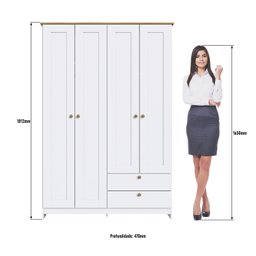 Guarda-roupa 4 Portas e 2 Gavetas Americano - 5