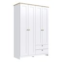 Ver imagem 3 de Guarda-Roupa 4 Portas e 2 Gavetas Americano Branco/Gelo/Ipê