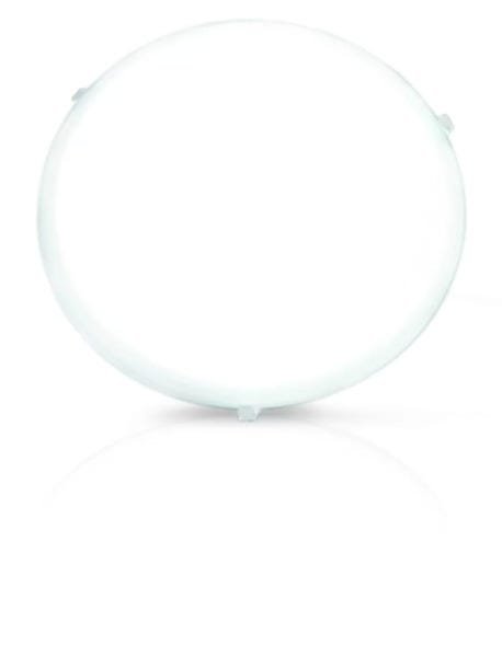 Plafon Clean Redondo Ø25cm 1 Luz-Vidro Acetinado-Garras em Nylon