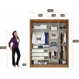 Guarda Roupa Solteiro com Espelho 2 Portas 3 Gavetas Thor Espresso Móveis - 4 Guarda Roupa Solteiro com Espelho 2 Portas 3 Gavetas Thor Espresso Móveis - 4