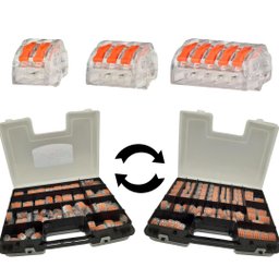 Caixa Kit 200un Conector Emenda Alavanca Rápida 2,3,5 Fios - 1