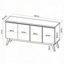Ver imagem 5 de Buffet Aparador 4 Portas para Sala de Jantar Repleta - Off White/cedro