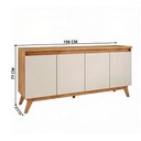 Ver imagem 2 de Buffet Aparador 4 Portas para Sala de Jantar Repleta - Off White/cedro