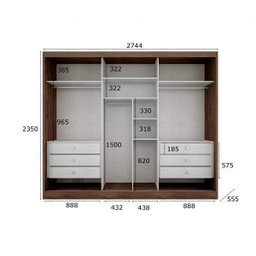 Guarda-Roupa Casal 3 Portas 6 Gavetas Natus - 5 Guarda-Roupa Casal 3 Portas 6 Gavetas Natus - 5