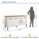 Ver imagem 7 de Balcão Toronto 4 Portas 2 Gavetas - Kaiki Móveis Branco