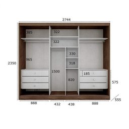 Guarda-Roupa Casal 3 Portas 6 Gavetas Natus - 5 Guarda-Roupa Casal 3 Portas 6 Gavetas Natus - 5
