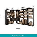 Ver imagem 4 de Guarda-Roupas Closet Modulado Alasca One 360cm 6 Peças com 4 Gavetas e Cabideiros Preto Touch