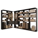 Ver imagem 2 de Guarda-Roupas Closet Modulado Alasca One 360cm 6 Peças com 4 Gavetas e Cabideiros Preto Touch