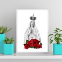 Ver imagem 2 de Quadro Nossa Senhora Imaculada Conceição 24x18cm:Madeira branca