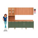 Ver imagem 5 de Kit de Cozinha Completa 5 Peças Thela Sálvia (2aéreos+2 Balcões+1paneleiro) Czc31 Freijo/grafite