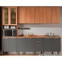 Ver imagem 1 de Kit de Cozinha Completa 5 Peças Thela Sálvia (2aéreos+2 Balcões+1paneleiro) Czc31 Freijo/grafite