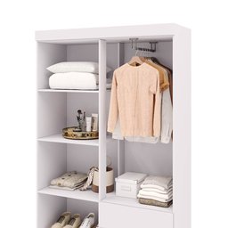 Guarda Roupa Pequeno Ideal 4 Portas e 2 Gavetas para Quarto de Hospedes - 6
