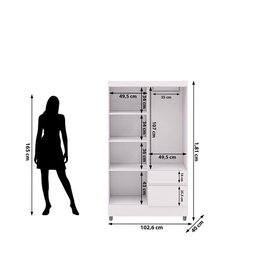 Guarda Roupa Pequeno Ideal 4 Portas e 2 Gavetas para Quarto de Hospedes - 9