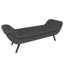 Ver imagem 1 de Puff Recamier Calçadeira 140cm Pés Palito Madeira Vêneto P02 Veludo Chumbo - Mpozenato