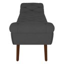 Ver imagem 4 de Puff Recamier Calçadeira 140cm Pés Palito Madeira Vêneto P02 Veludo Chumbo - Mpozenato
