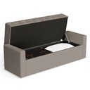 Ver imagem 5 de Calçadeira Báu Queen Size Atena 160cm Capitonê Suede Bege - Desk Design