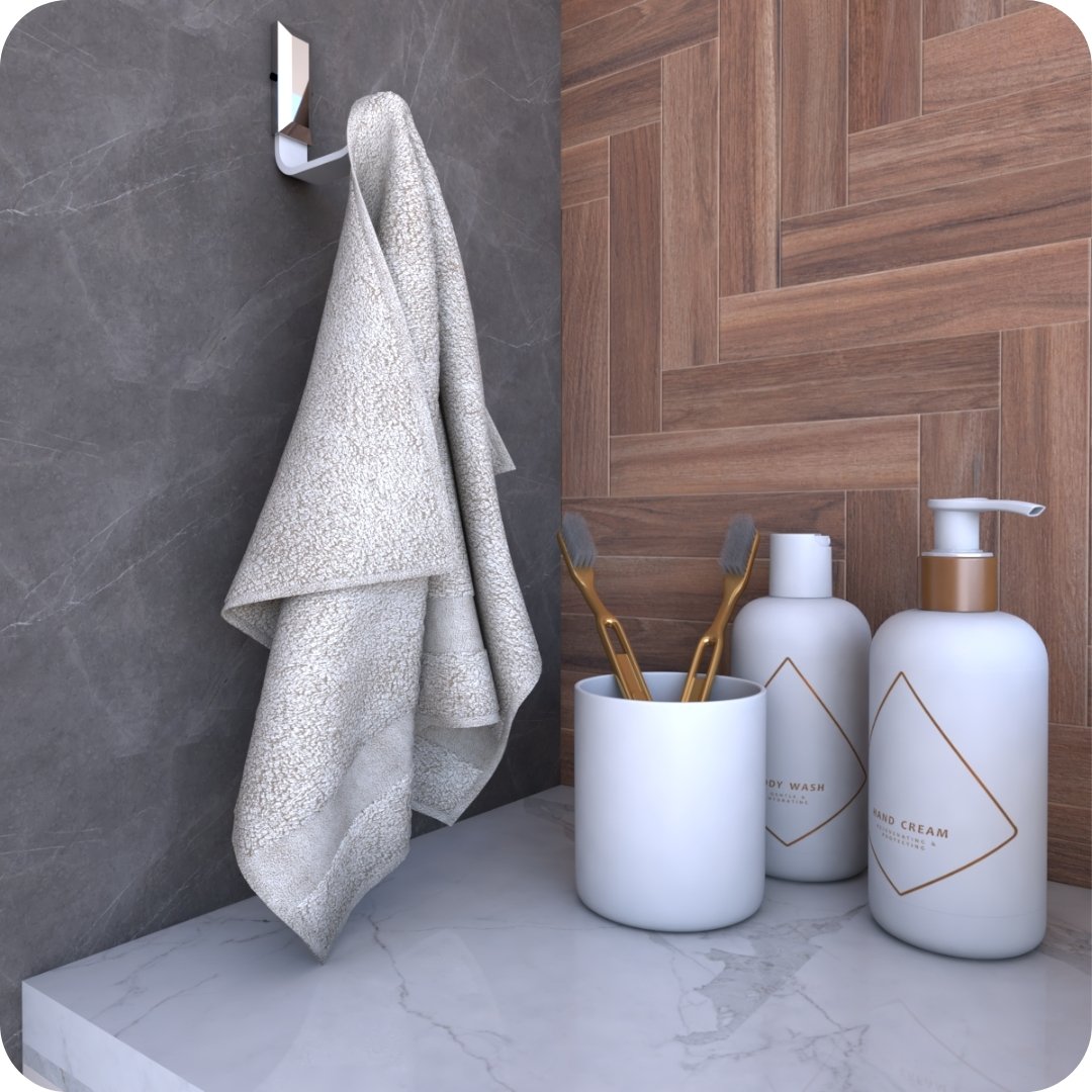 Kit Acessórios Para Banheiro Branco e Cromo Empire 6 peças - 3